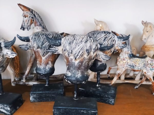 Cow's head wooden decoration