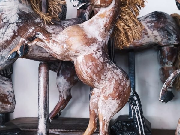 Standing horse wooden decoration