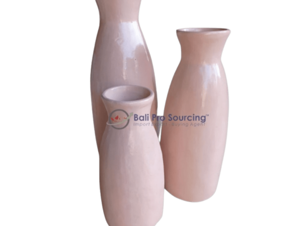 A Set of 3 Glossy Pot Pink White