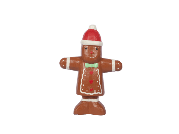 Wooden Gingerbread With Xmas Hat