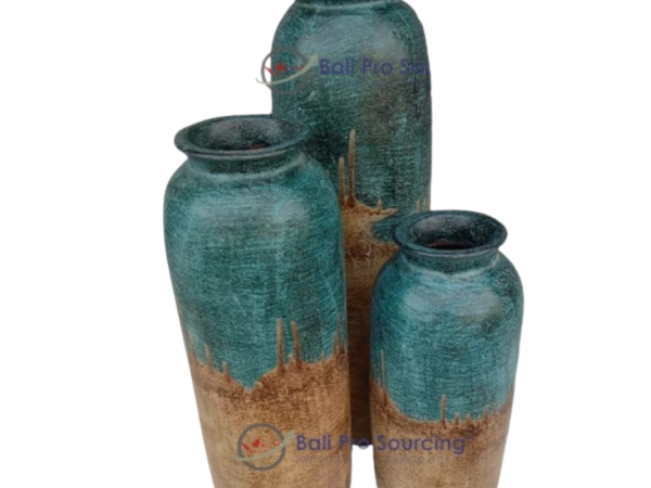 A Set of 3 Painted Lombok Pot