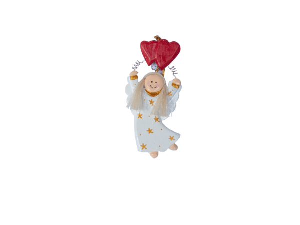Angel two Heart Xmas Ornament