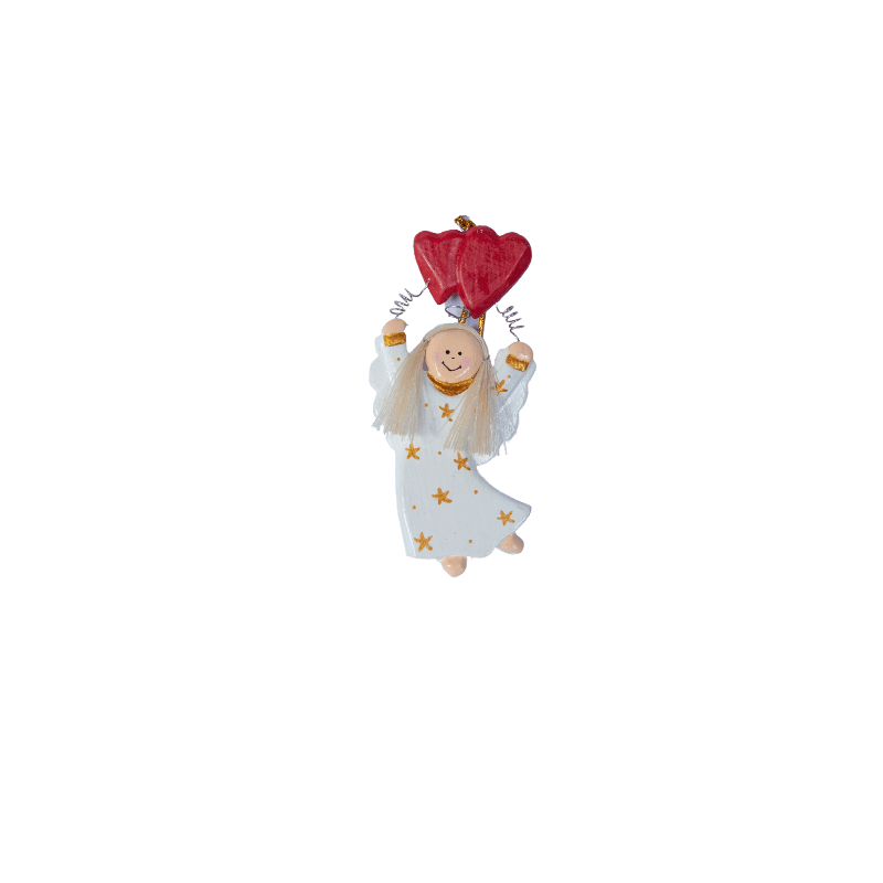 Angel two Heart Xmas Ornament