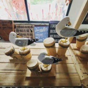 A Set Of 3 Wooden SeaGull