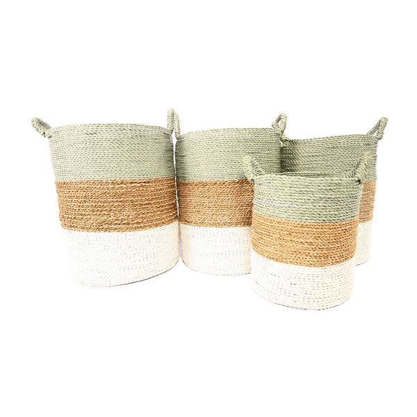 A Set Of 4 Natural White Laundry Basket Malau – Image 4