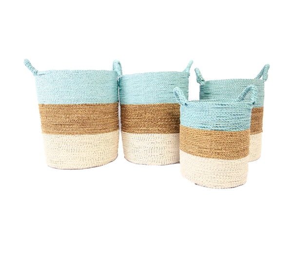 A Set Of 4 Natural White Laundry Basket Malau – Image 5