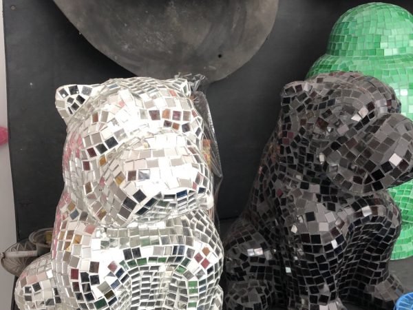 Mini bulldog glass decoration