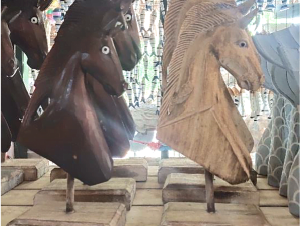 A Set Of 3  Wooden  Horse's Head