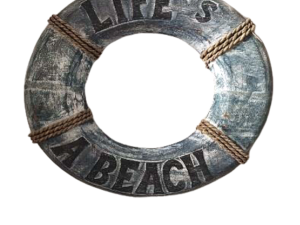 Beach Decor Life Ring,Tiki Bar Hut"Life'sA Beach"
