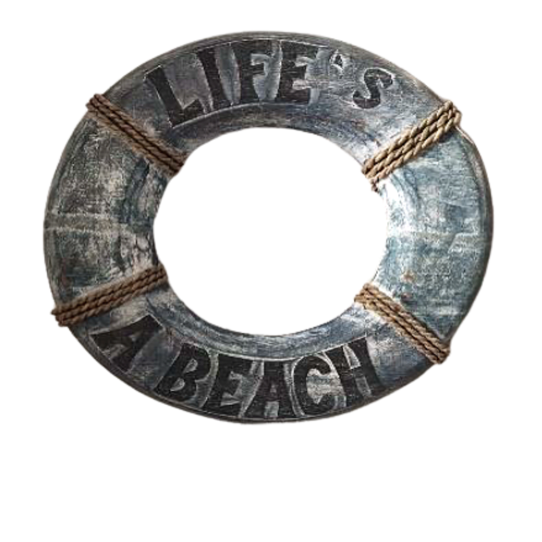 Beach Decor Life Ring,Tiki Bar Hut"Life'sA Beach"