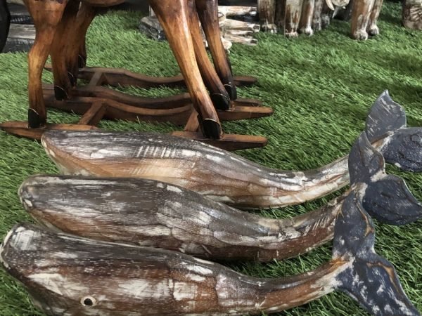 Wooden small whale decoration