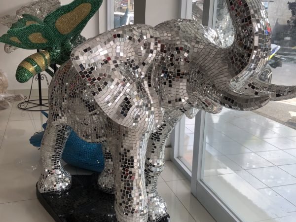 Elephant glass statue