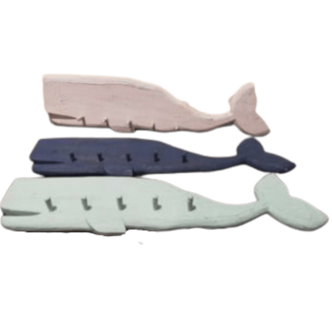 Wooden Hanger Dark Blue Whale