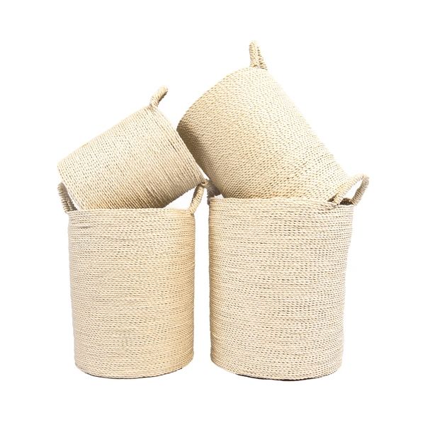 A Set Of 4 Natural White Laundry Basket Kila – Image 2