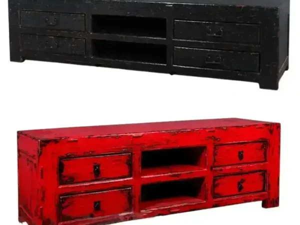 ANKONG LONG RUSTIC LOW MEDIA CABINET
