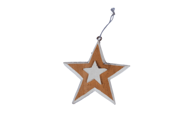 Wooden Star Xmas Ornament