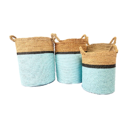 A Set Of 4 Natural White Laundry Basket Kakai – Image 2