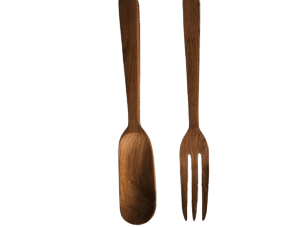 Set Of Wooden Spoon And Fork Salad