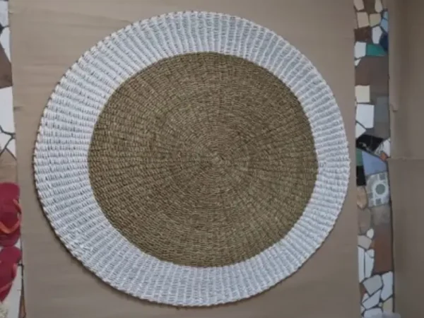 White Round Seagrass Carpet
