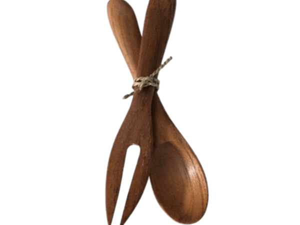 A Set Of Wooden Spoon And Fork