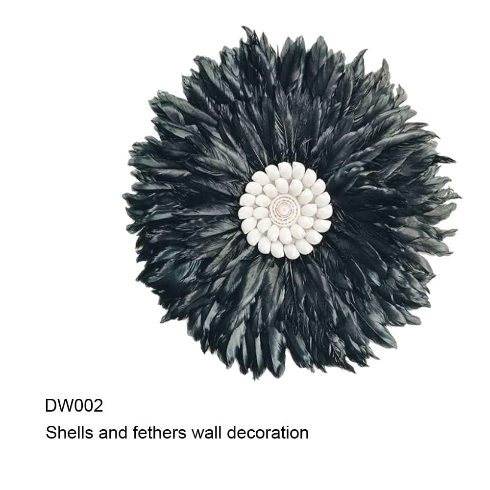 Décoration mural plumes et coquillages - Shells and feathers wall decora