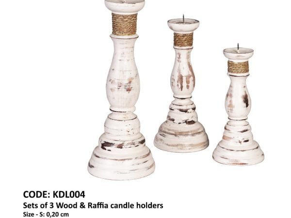 Bougeoirs en bois et raphia 4