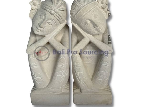 A Set Of 2 Balinese Men Statue