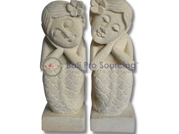 A Set Of 2 Chubby Mermaid Statue