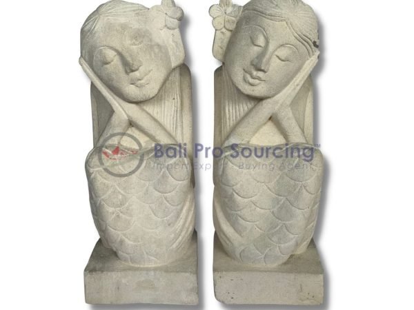 A Set Of 2 Mermaid Statue No.1
