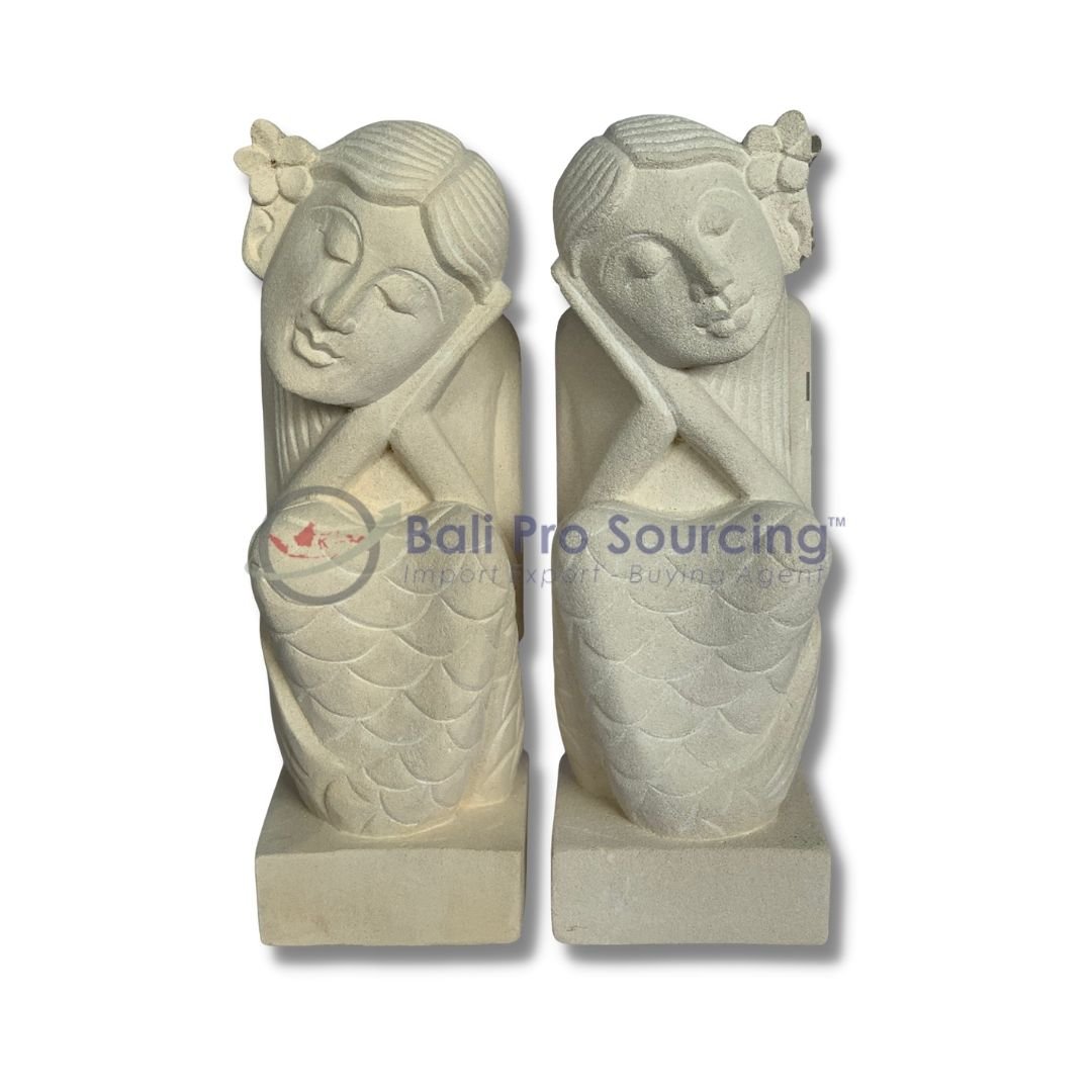 A Set Of 2 Mermaid Statue No.2