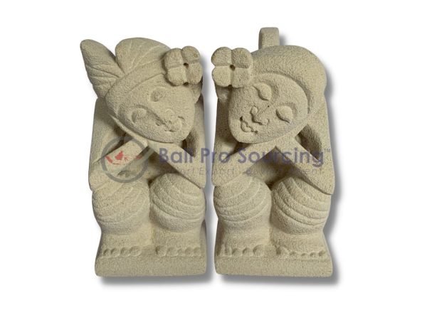 A Set Of 2 Small Balinese Couple Statue