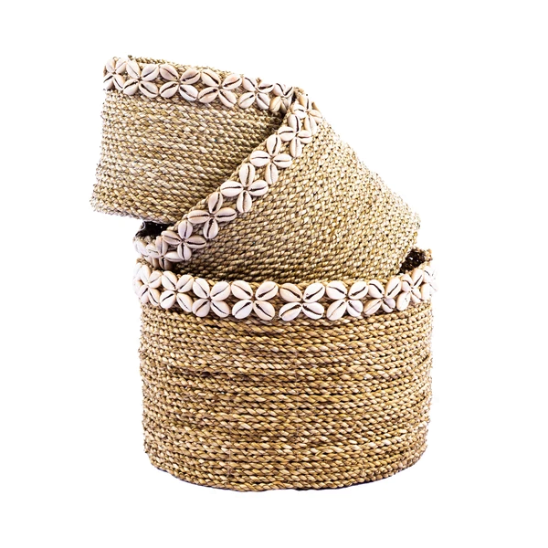 A Set Of 3 Karma Basket With Sea Shells