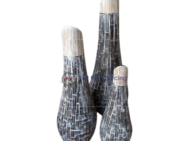 A Set of 3 Bamboo Shape Lombok Pot