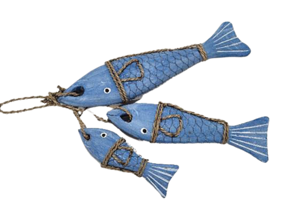 A set Of 3 Big Wooden Fish