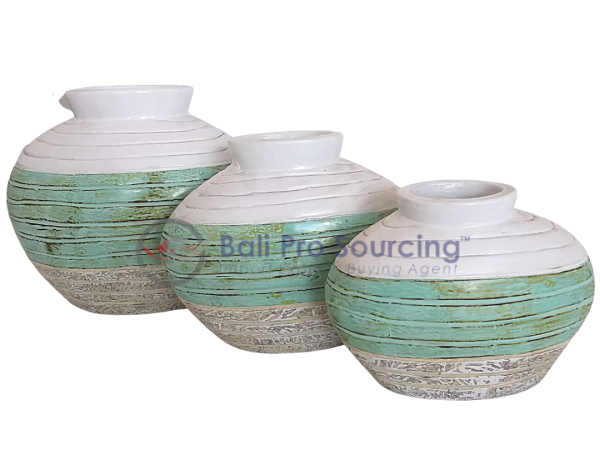 A set Of 3 Oval Lined Mini Pot