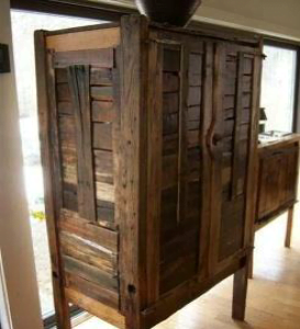 Armoire volets 2 portes en  bois - CABINET