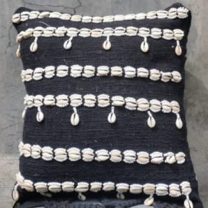 Black Lined Sea Shell pillow cover