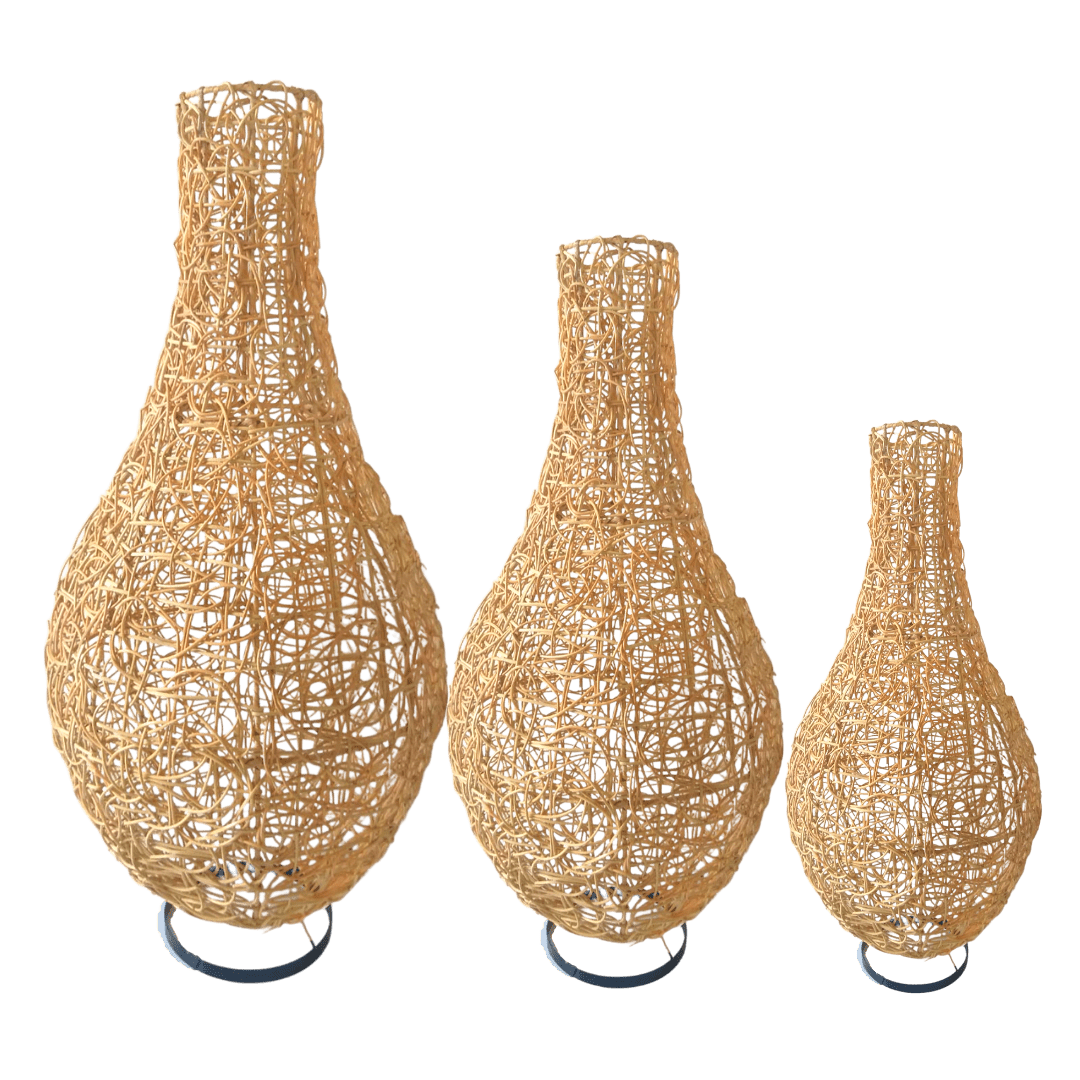 Bottle Ruwet Standing Rattan Lamp
