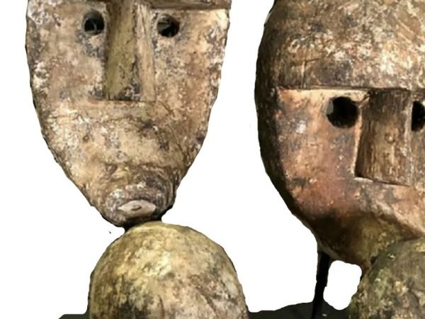 Ethnic mask oval large - Masque Ovale Ethnique Tribal sur socle