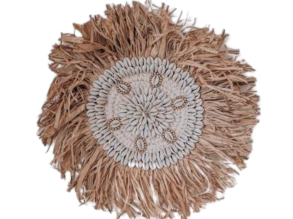 Grass Wall Decor With Sea Shells