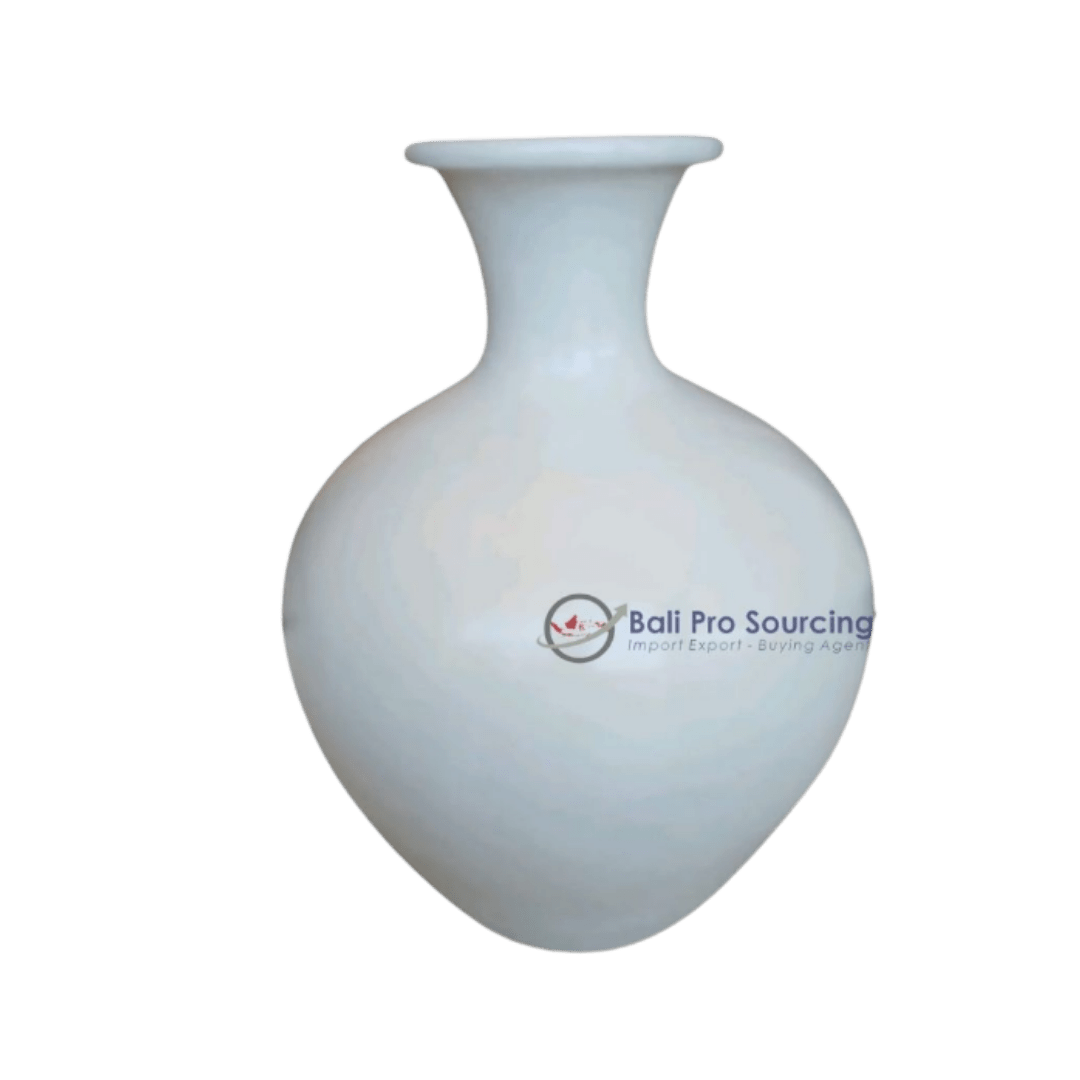 Medium White Vas Lombok Pot