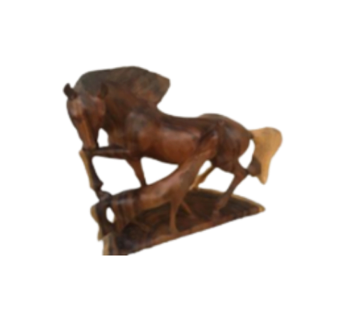 Wooden Mother And Baby Horse