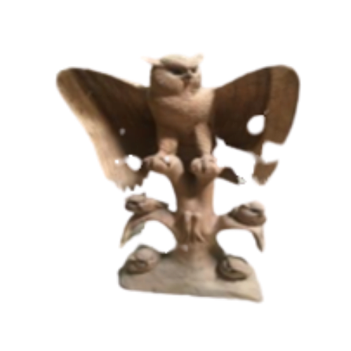 Wooden Owl Open Wings