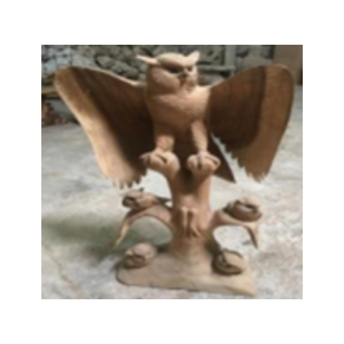 Wooden Owl Open Wings - Image 2