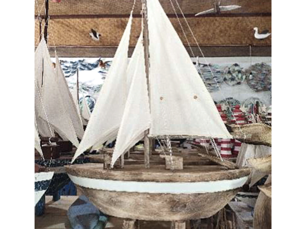 Wooden Sail Boat Decoration