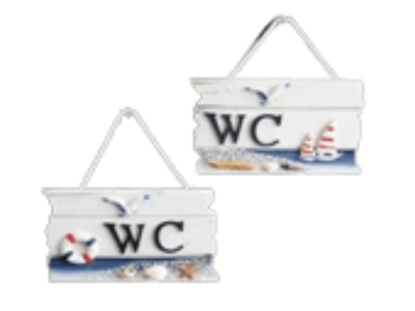 Wooden Sign WC Decoration