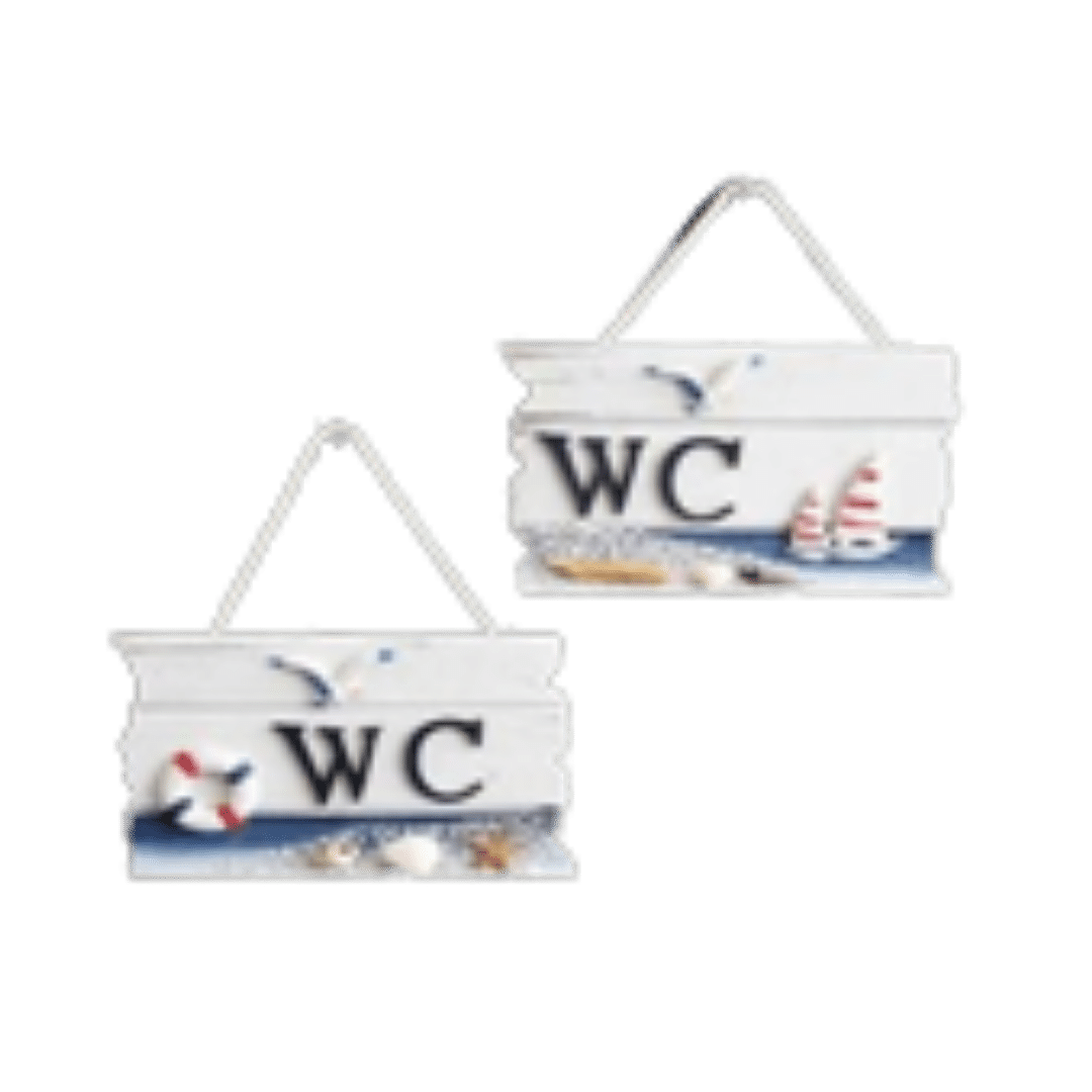 Wooden Sign WC Decoration