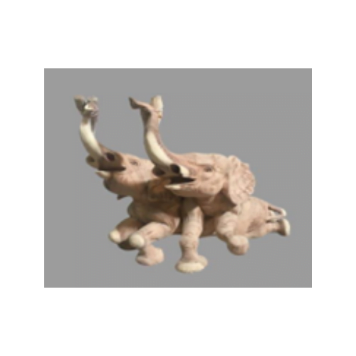Wooden Two Elephant Sitting - Image 2