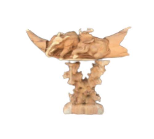 Wooden Two Elephant With Ivory