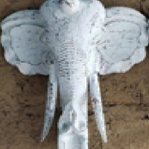 Wooden White Head Elephant Decoration